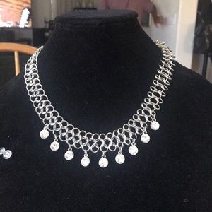 Silver net necklace Traci Lynn